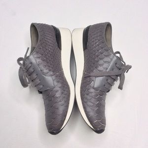 Vince Raynor Snake Embossed Leather Sneakers